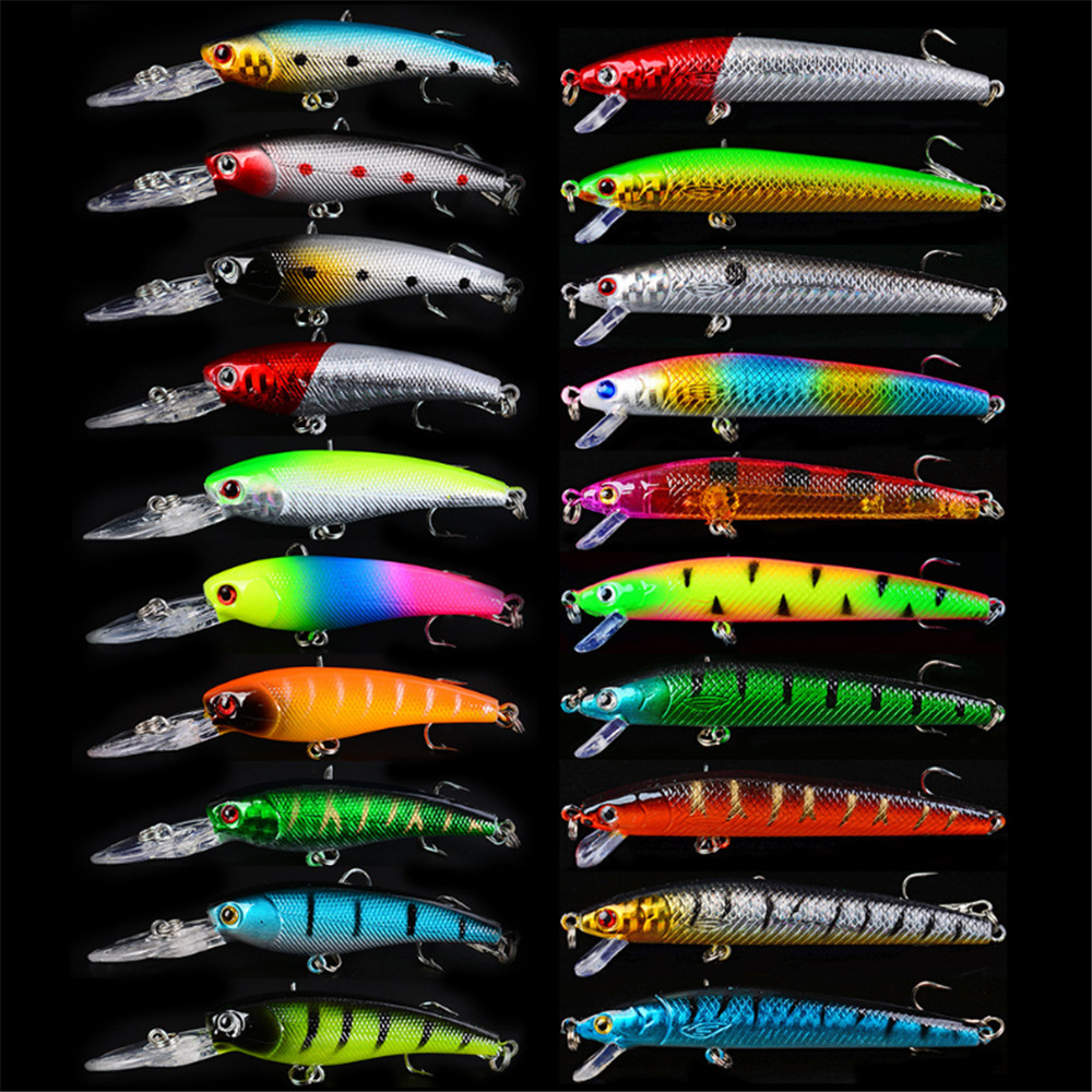 3D Printing Lure - 20pcs/lot Minnow Fishing Lures Set Bass