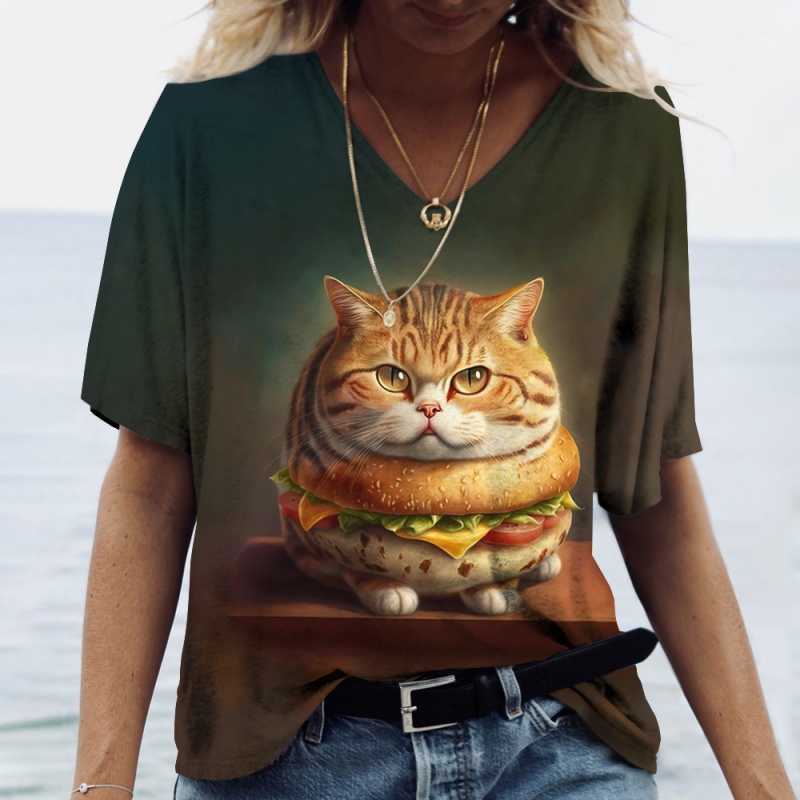 3D Printing In Food - Fun Cat Food Pattern T Shirt