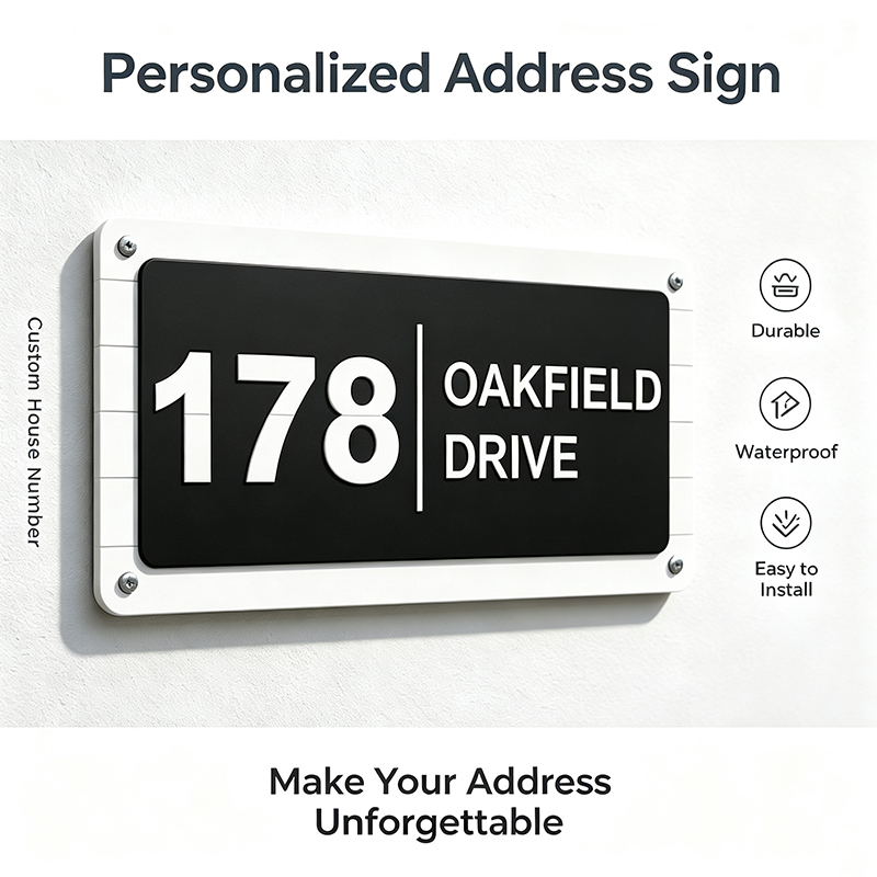3D Printing House - Custom 3D Printed House Number Sign,