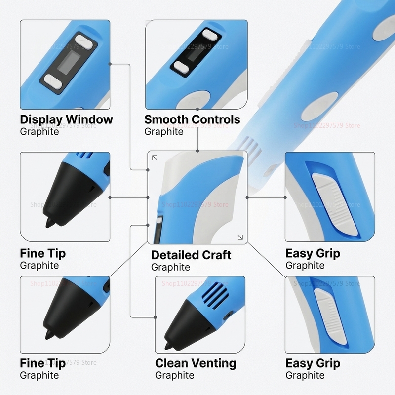 3D Printing Pen with 9M PLA Fi - 3D Printing Pen For Adults 评论和价格