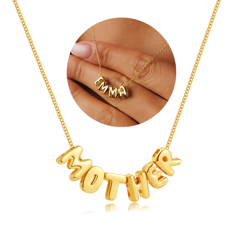 Bubble Letter Necklaces Custom - 3D Printing Jewelry 评论和价格