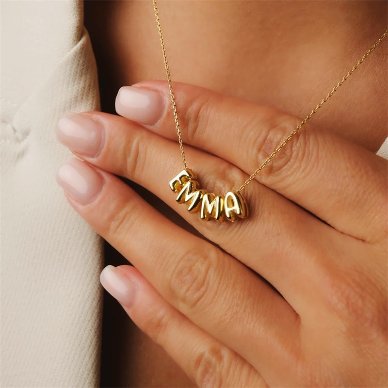 Bubble Letter Necklaces Custom - 3D Printing Jewelry 评论和价格