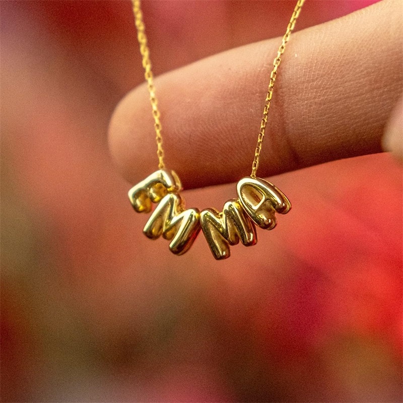 Bubble Letter Necklaces Custom - 3D Printing Jewelry 评论和价格