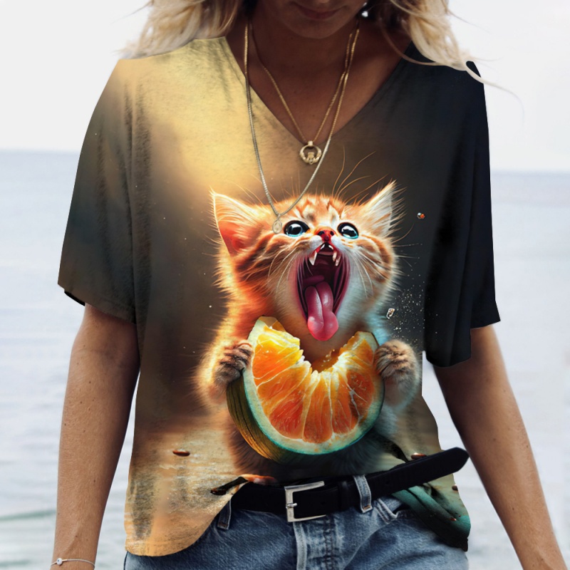 Fun Cat Food Pattern T Shirt F - 3D Printing In Food 评论和价格