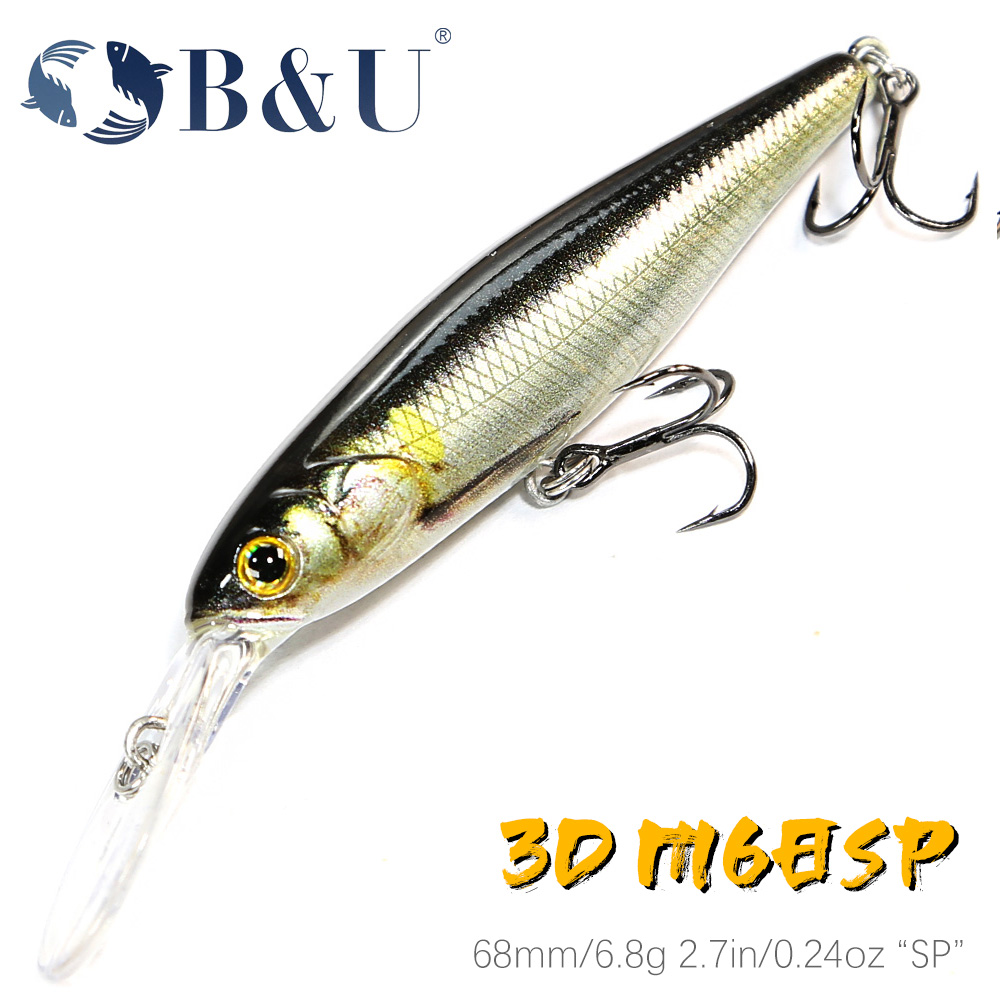 B&U  68mm 3D Printing Shad Sus - 3D Printing Lure 评论和价格