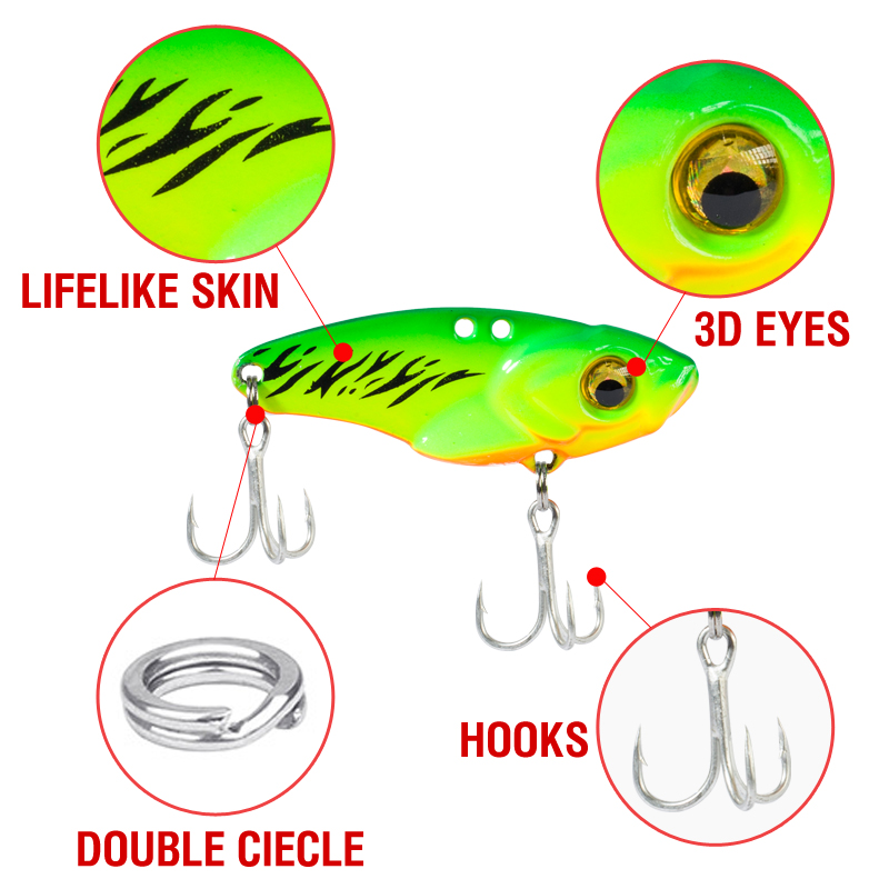 6PCS Metal VIB Lure 5g 7g 10g  - 3D Printing Lure 评论和价格