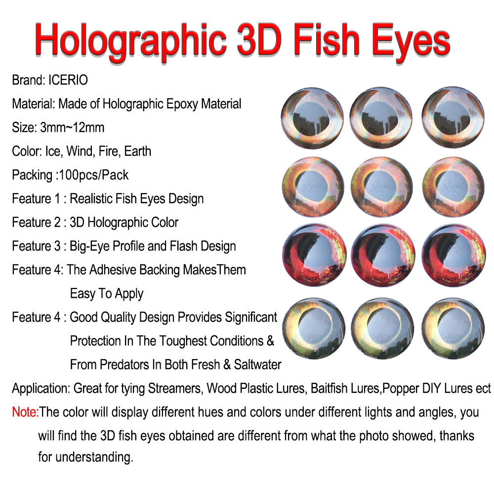 ICERIO 100PCS  Holographic 3D  - 3D Printing Lure 评论和价格