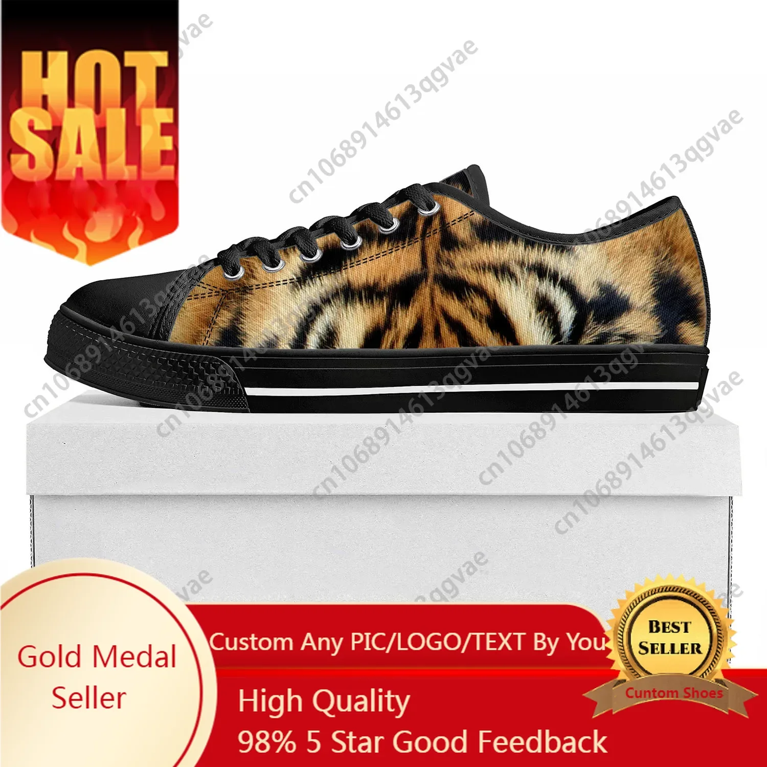 Tiger Stripe 3D Print Low Top  - 3D Printing Custom 评论和价格