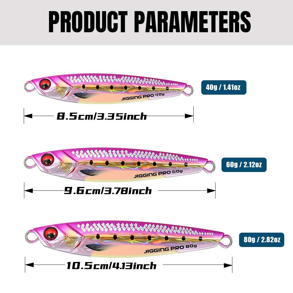 JIGGING PRO 40g 60g 80g Shore  - 3D Printing Lure 评论和价格