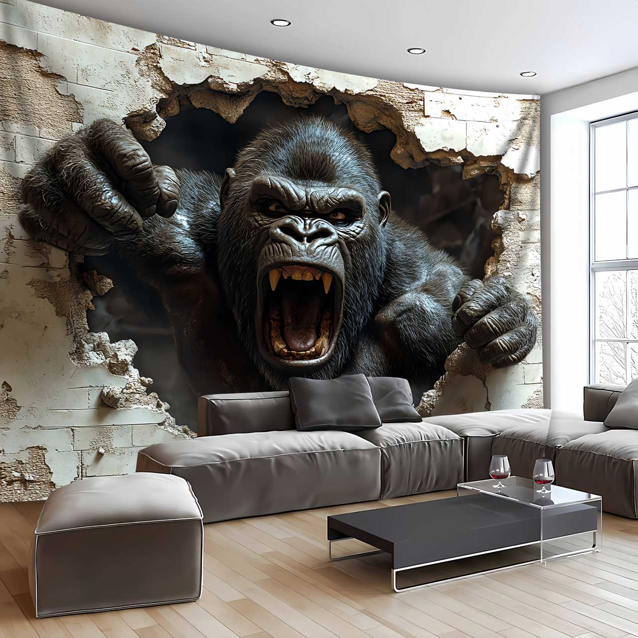 1pc 3D Dynamic Gorilla Wall Bu - 3D Printing House 评论和价格