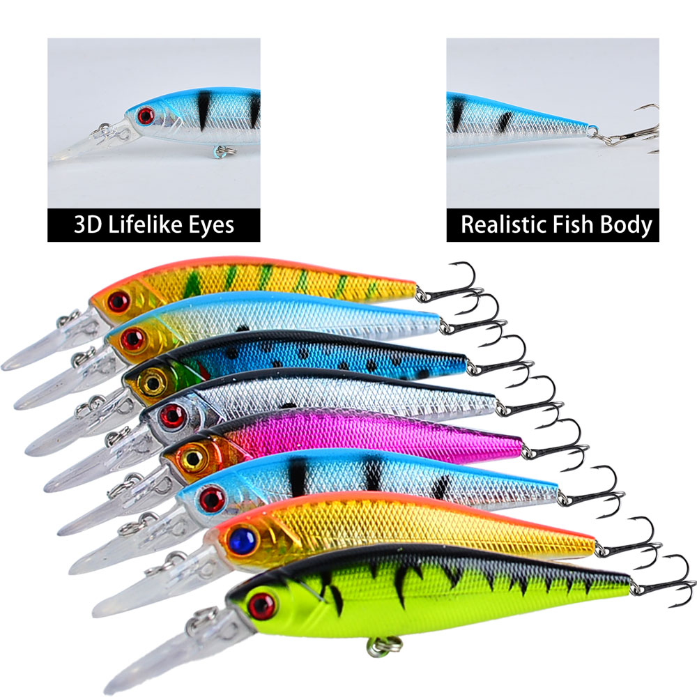8Pcs Fishing Lure 10cm/9g Arti - 3D Printing Lure 评论和价格